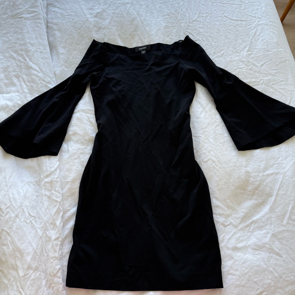 Karen Kane Black Off-Shoulder Bell Sleeve Cocktail Dress